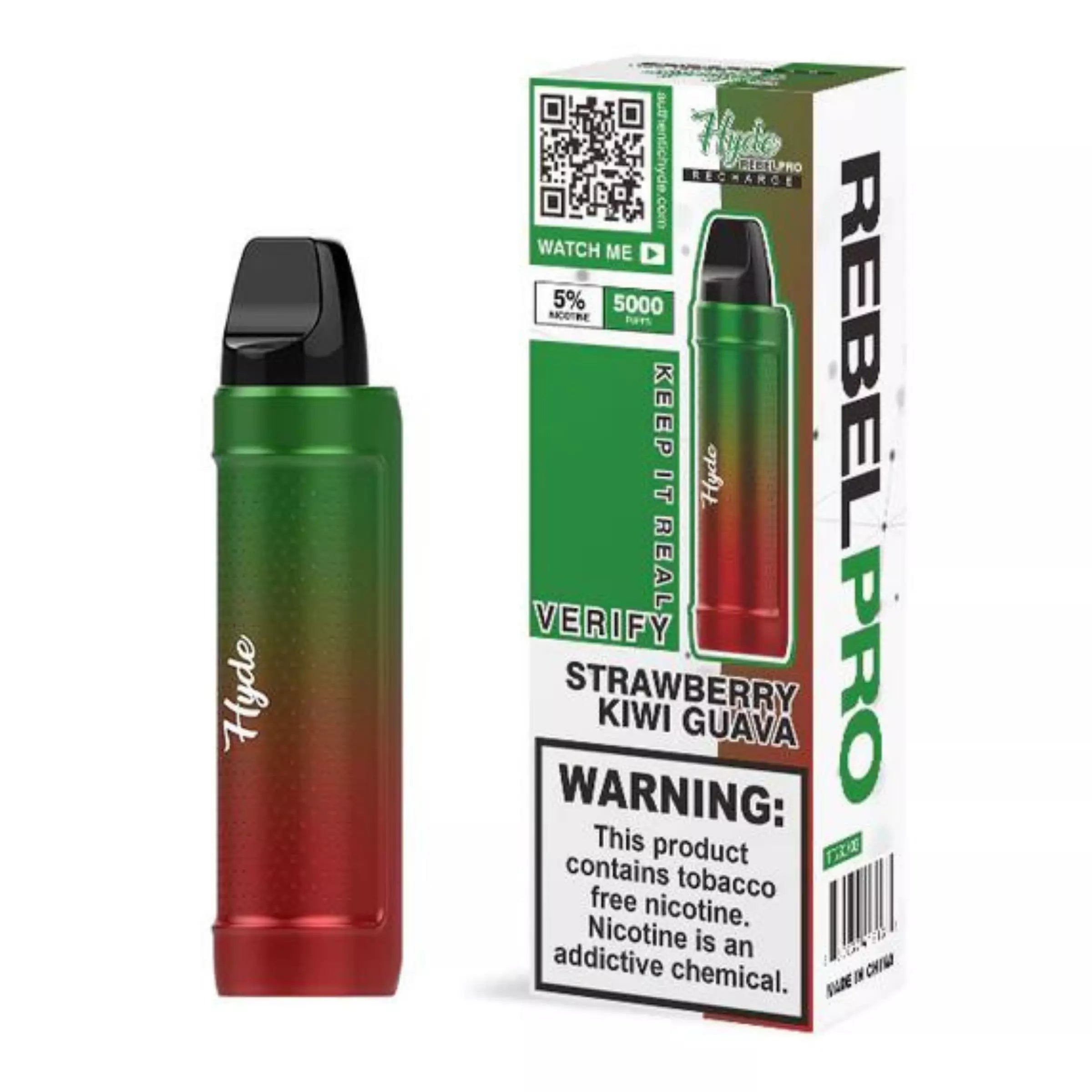 Hyde Rebel Pro Disposable Rechargeable 5000 Puffs - Strawberry Kiwi Gu –