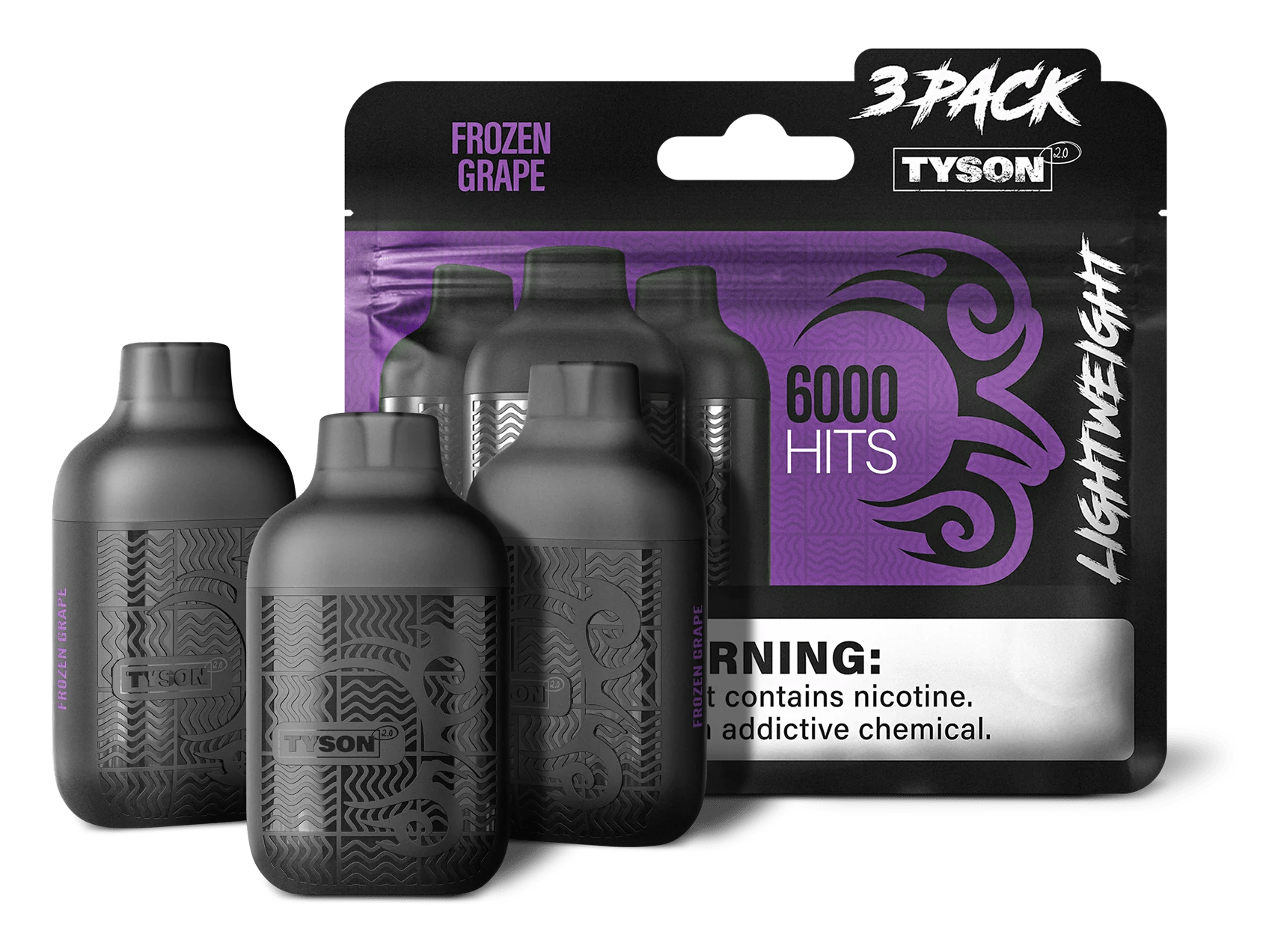 Tyson 2.0 Lightweight 6000 Puffs 3-Pack Disposable Vape by Mike Tyson