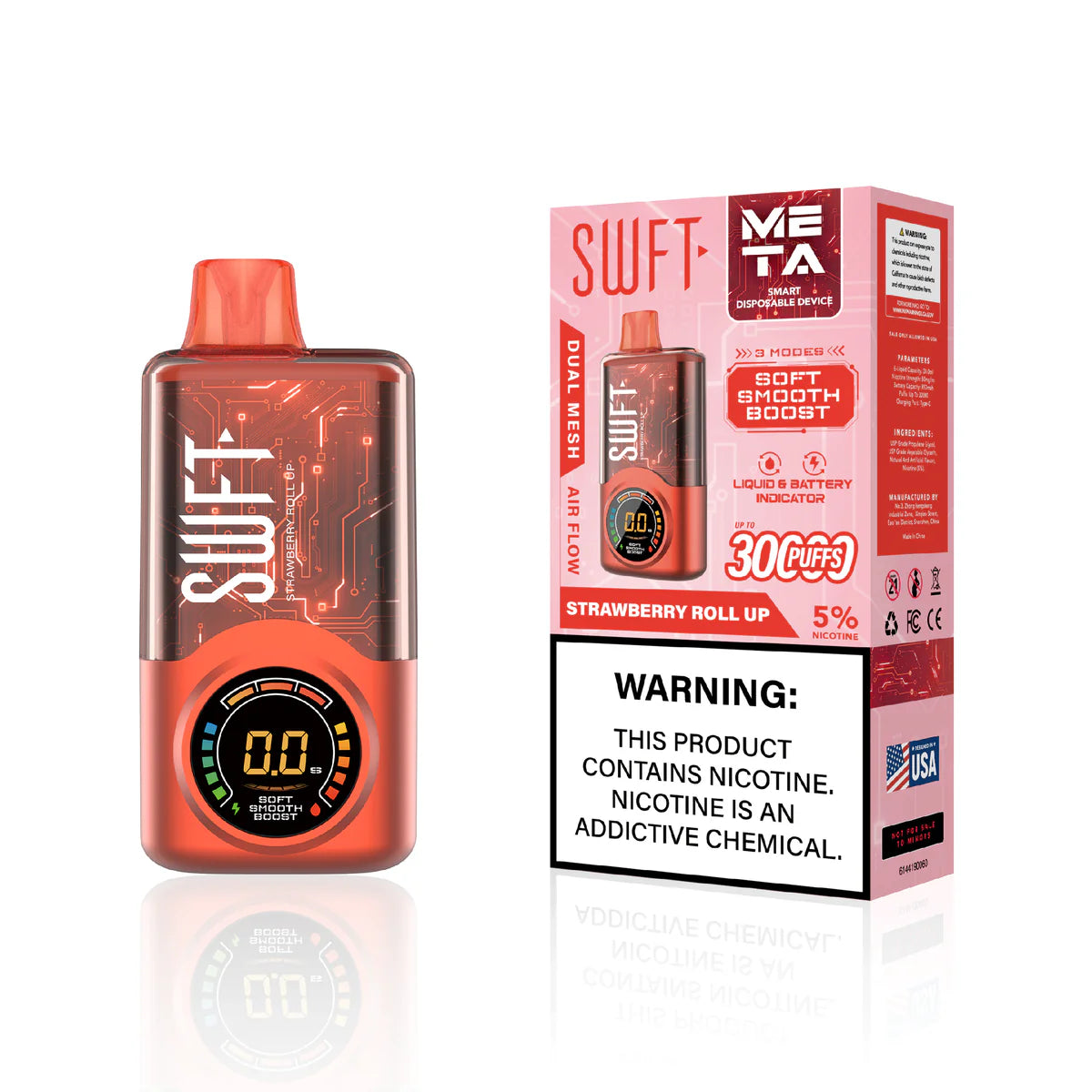 Swft Meta 30000 Puffs Disposable Vape 30K - Strawberry Roll Up