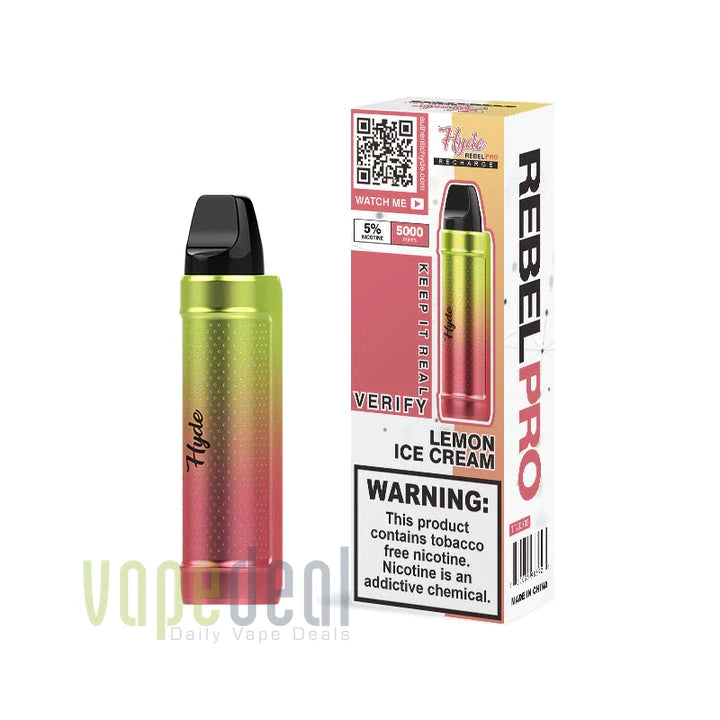 Hyde Rebel Pro Disposable Rechargeable 5000 Puffs - Lemon Ice Cream