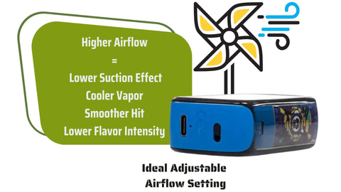 adjustable airflow setting of vape