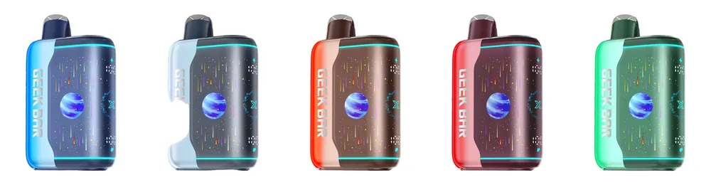 Geek Bar Pulse X2 devices in Blue Razz Bull, Coco Berry Bull, Peach Bull, Strawberry Bull and Watermelon Bull